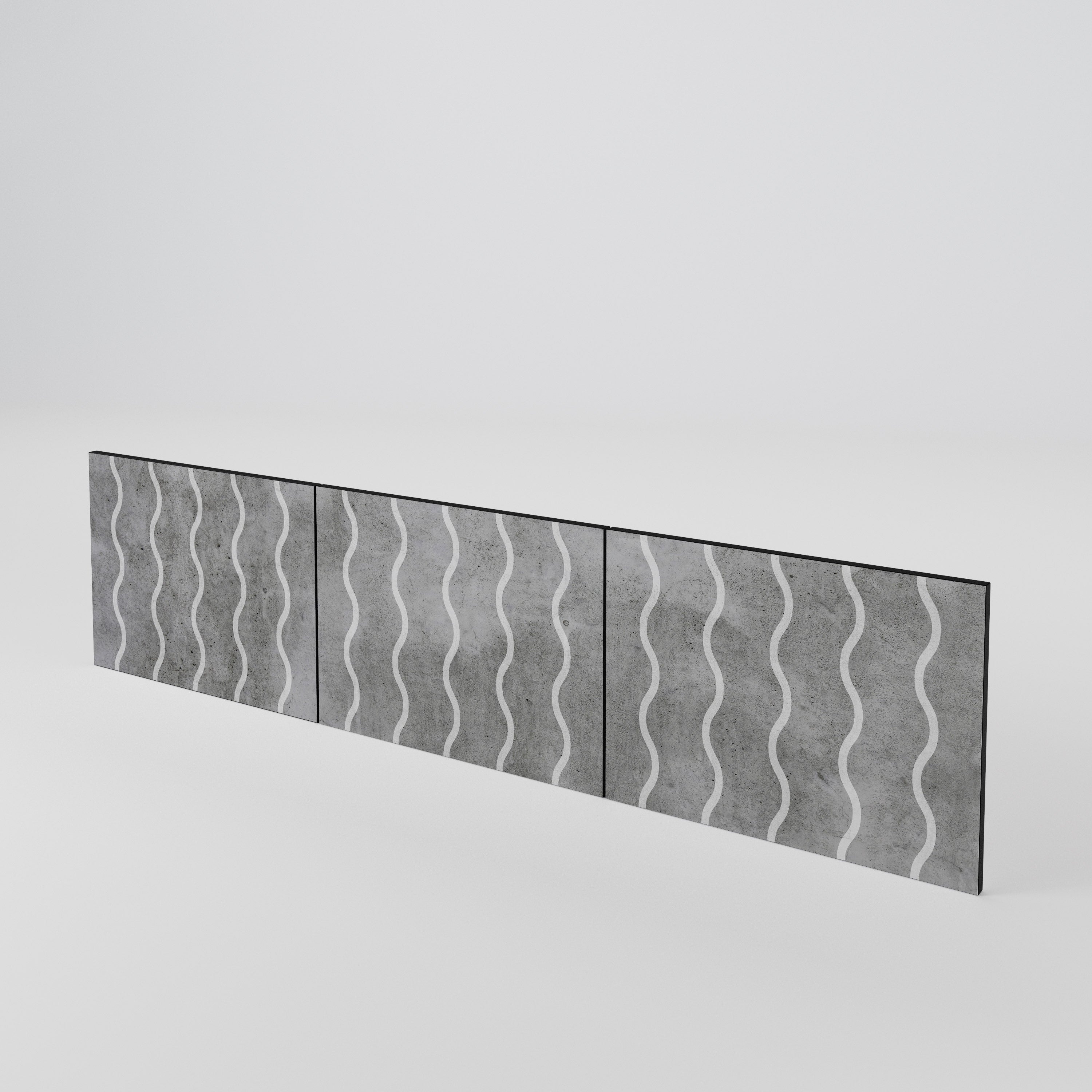 WAVES OF CONCRETE 3-Piece TV Cabinet Door Set