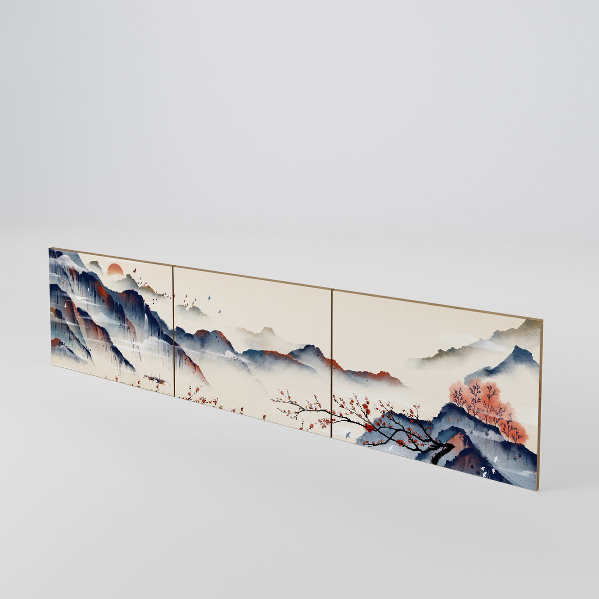 JAPANESE LANDSCAPE Luckset med 3 dörrar till TV-bänk