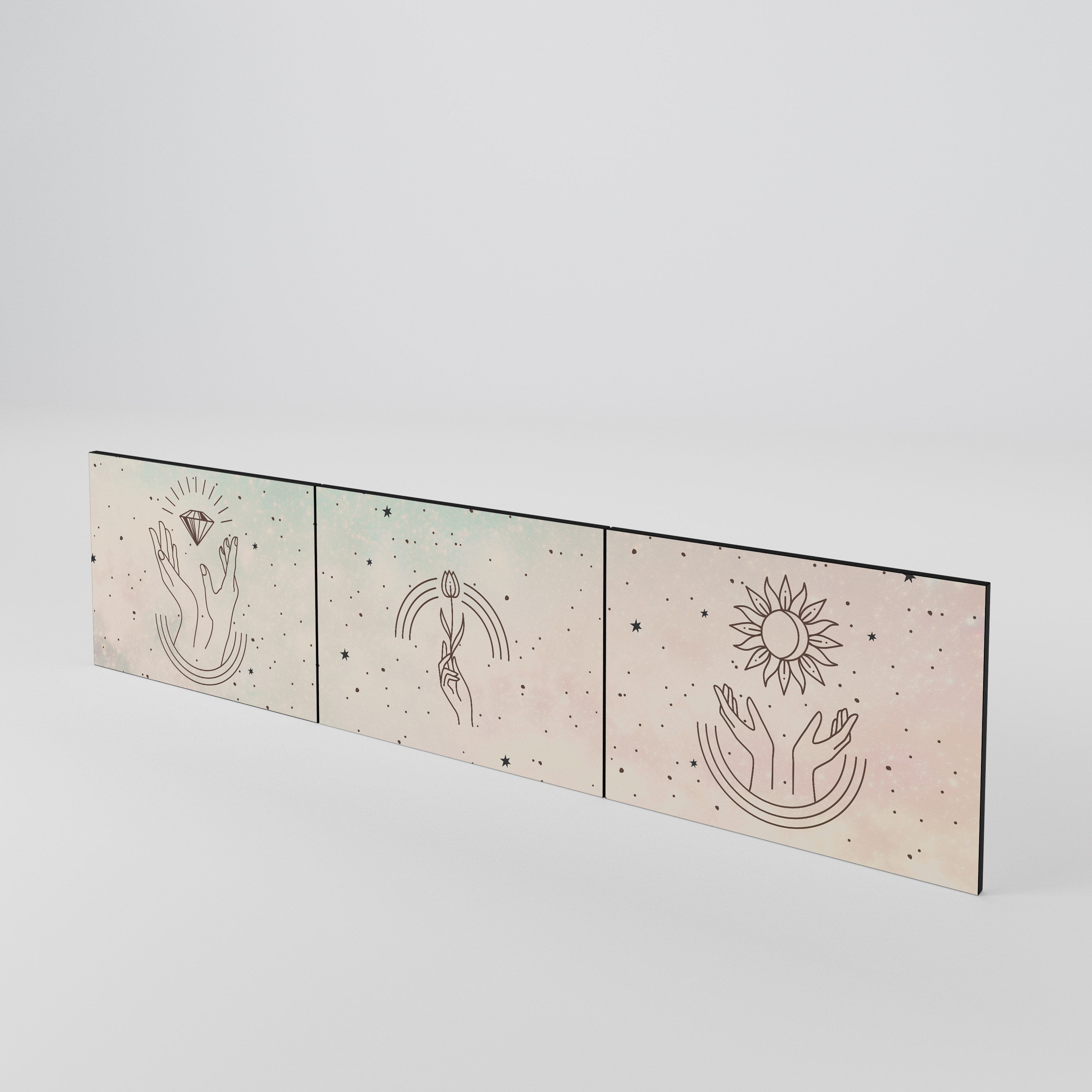 DELICATE BEAUTY 3-Piece TV Cabinet Door Set