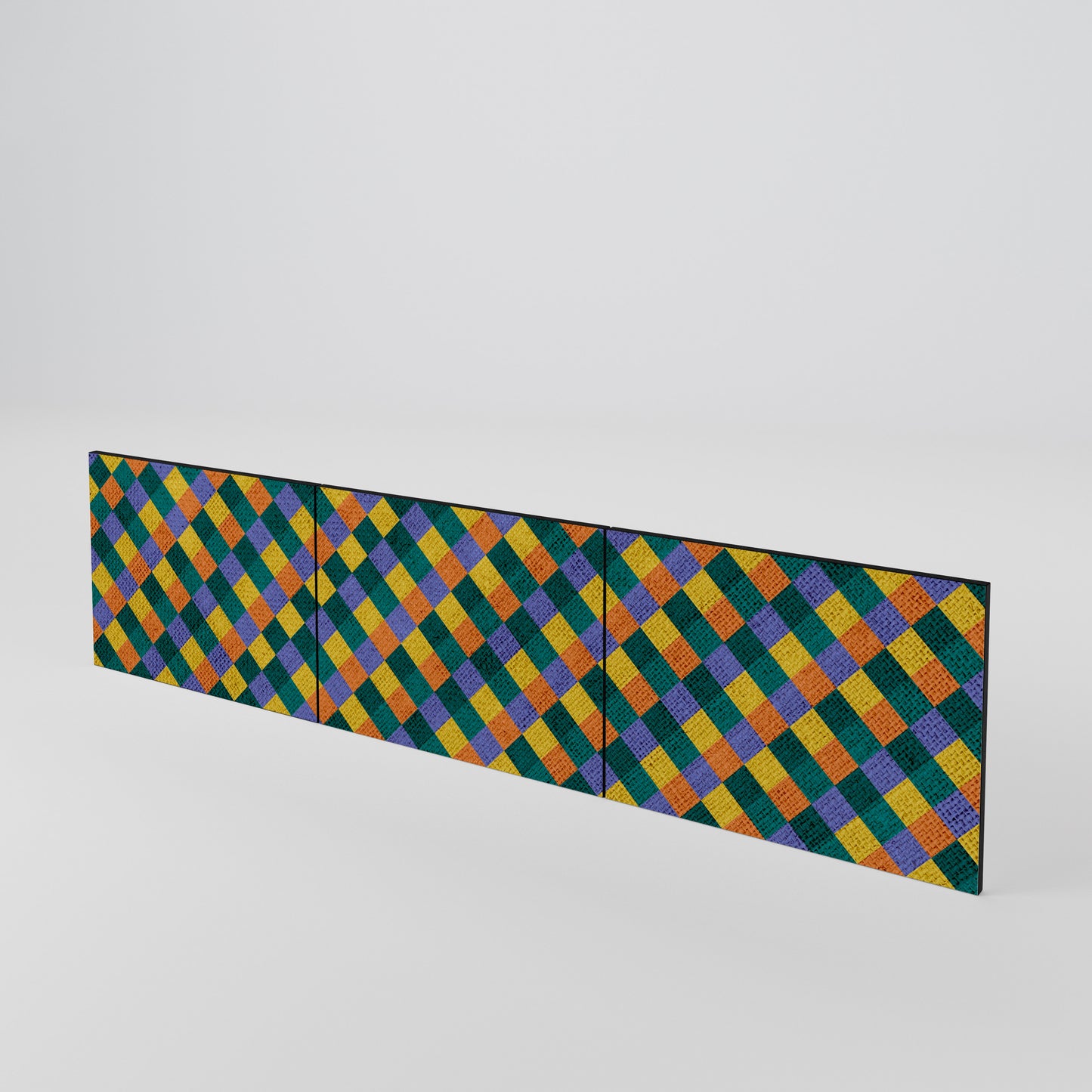 PAINTED SQUARES MIX Luckset med 3 dörrar till TV-bänk