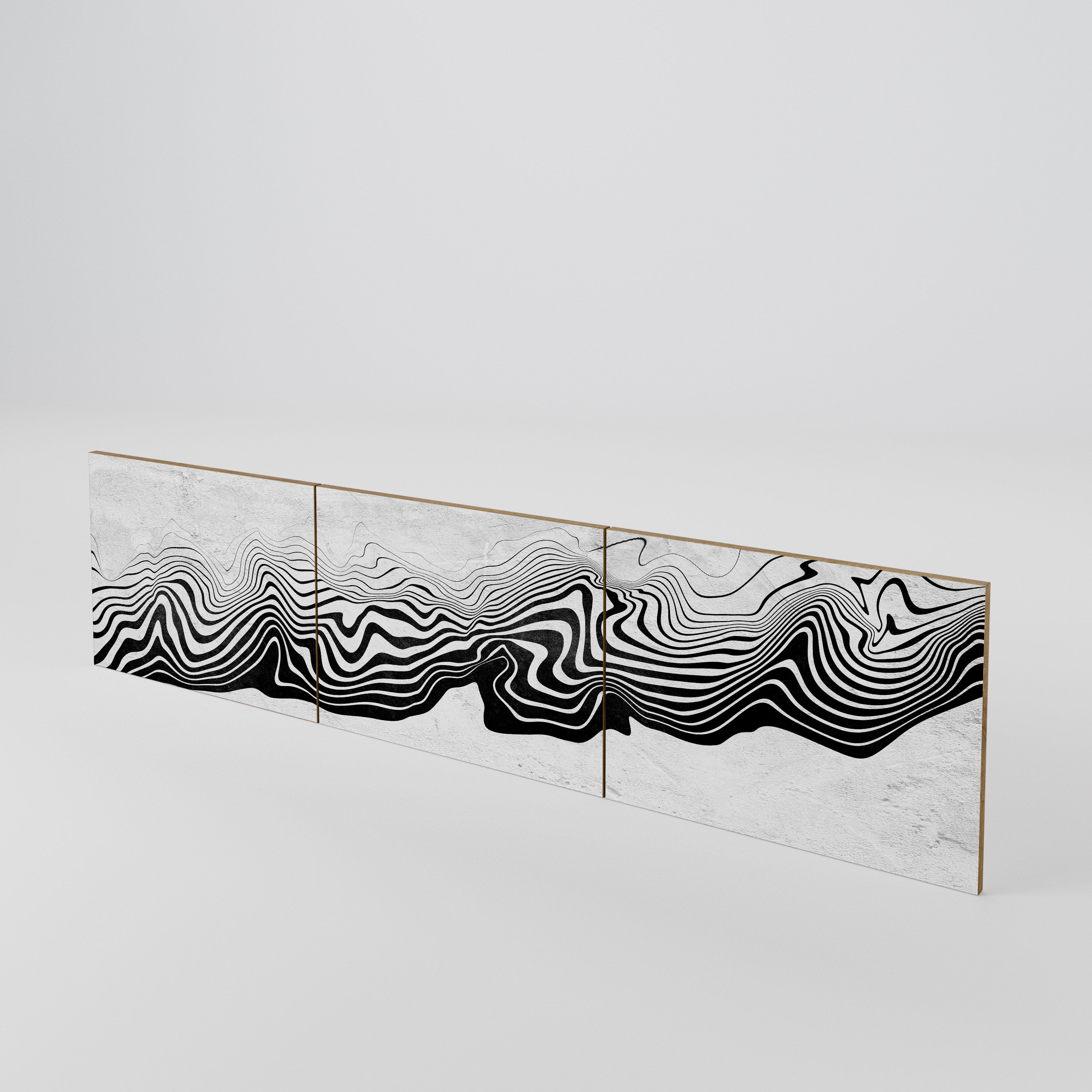 MONOCHROME MIRAGE Luckset med 3 dörrar till TV-bänk