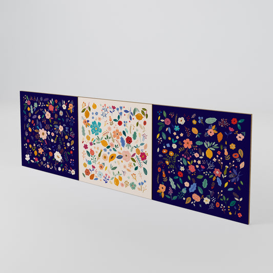 FLORAL COMBINATION 3-Piece Sideboard Door Set