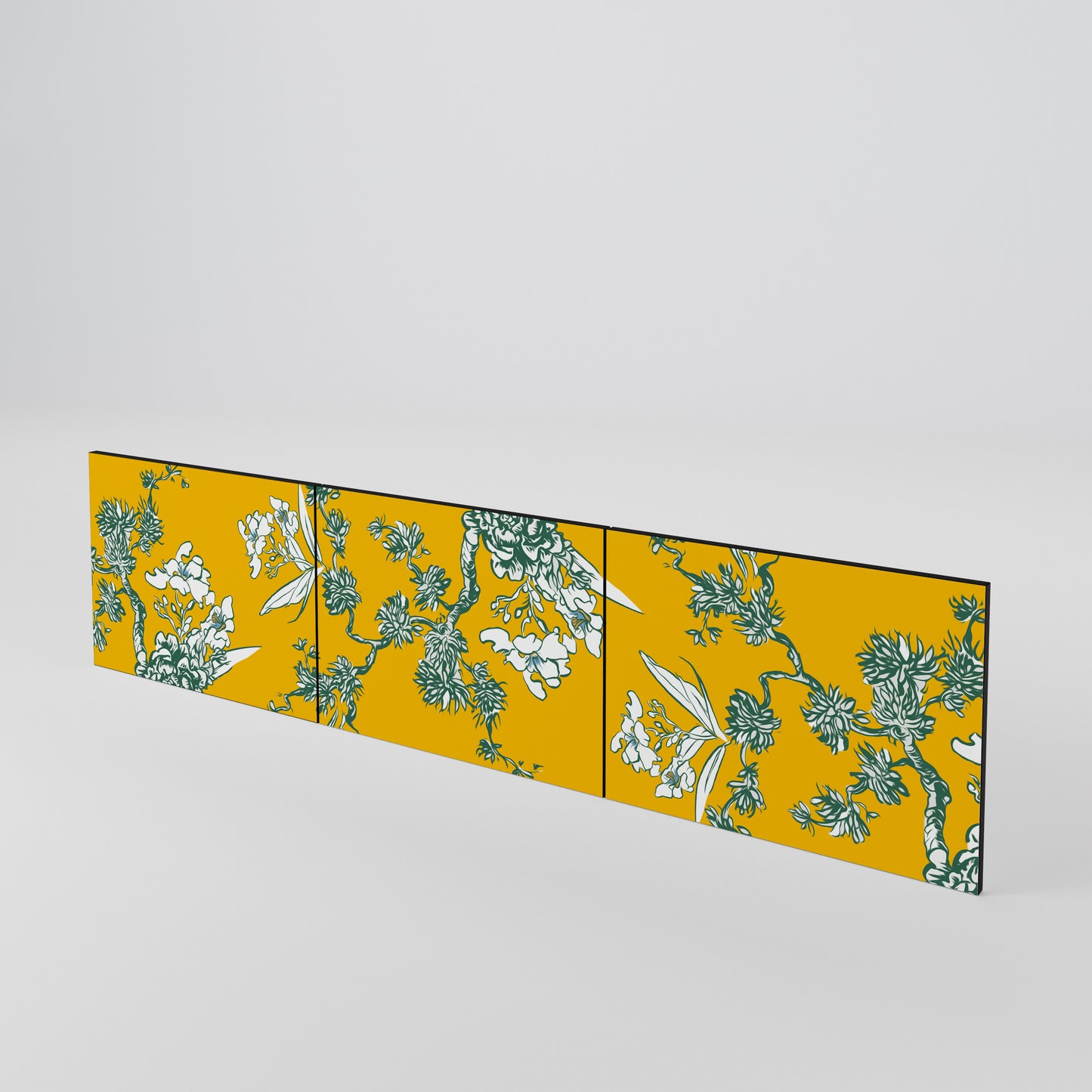 YELLOW CHINOISERIE Luckset med 3 dörrar till TV-bänk