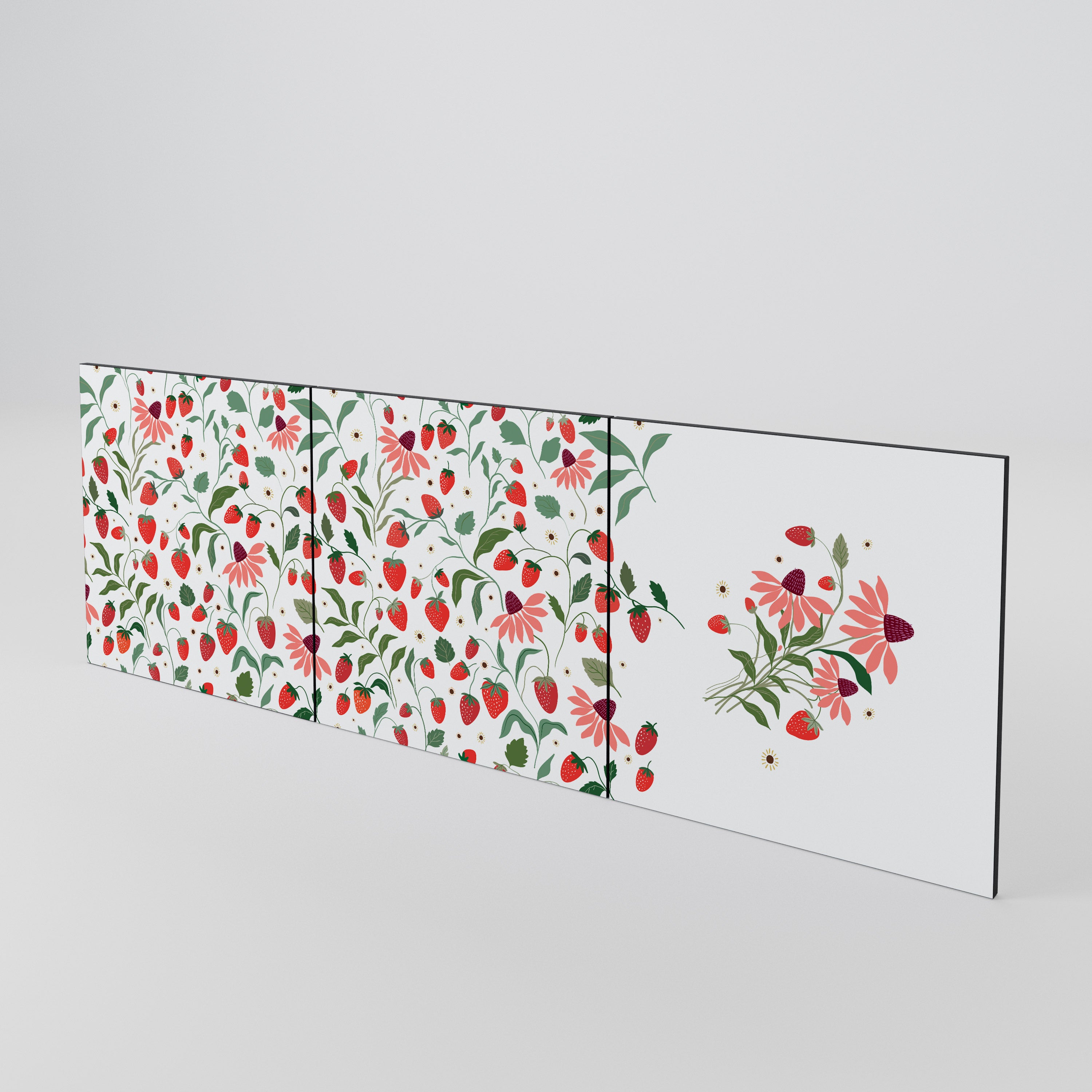 FLOWERS AND STRAWBERRIES Luckset med 3 dörrar till sideboard