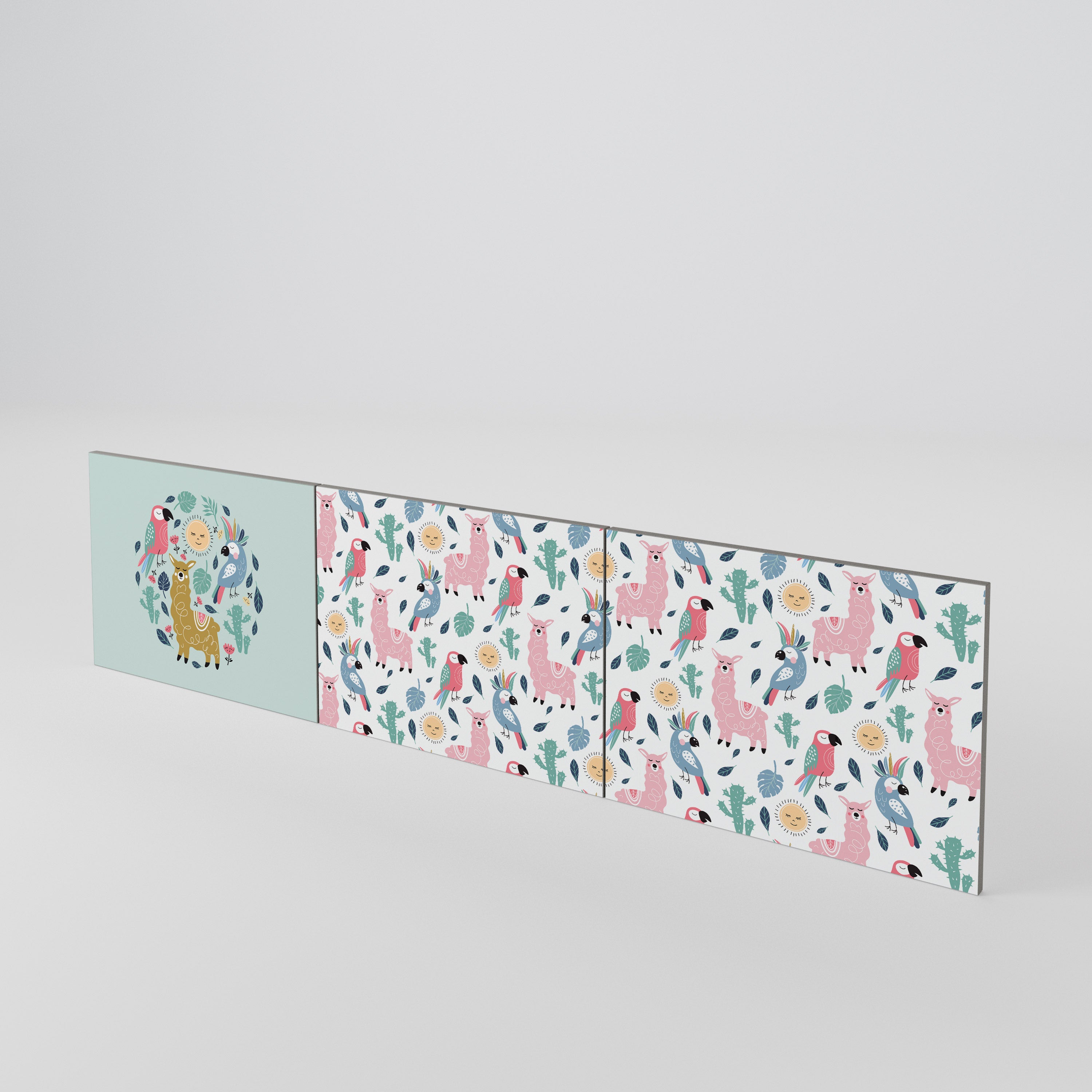 COLORFUL ALPACAS Luckset med 3 dörrar till TV-bänk