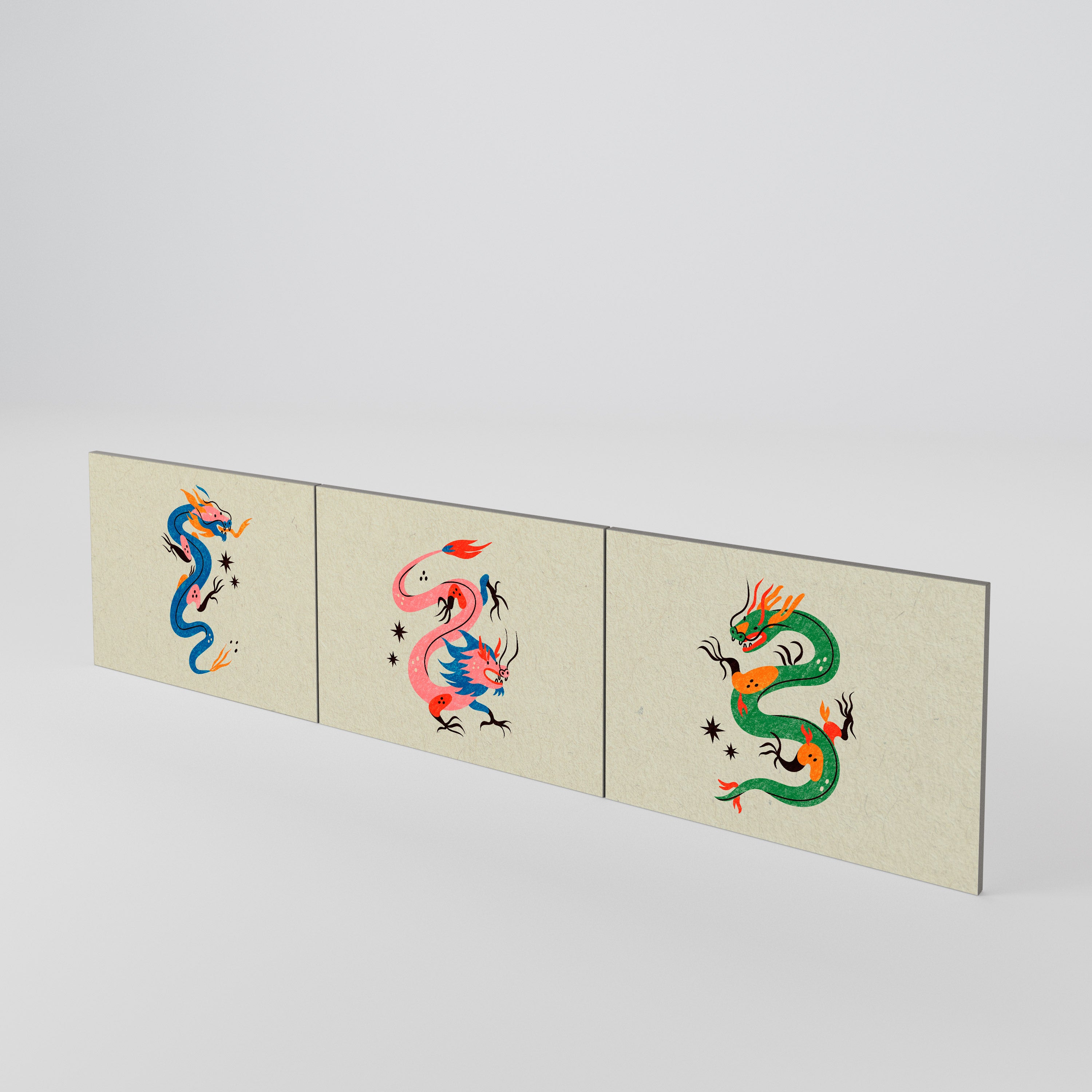 MYTHOLOGICAL CREATURES Luckset med 3 dörrar till TV-bänk