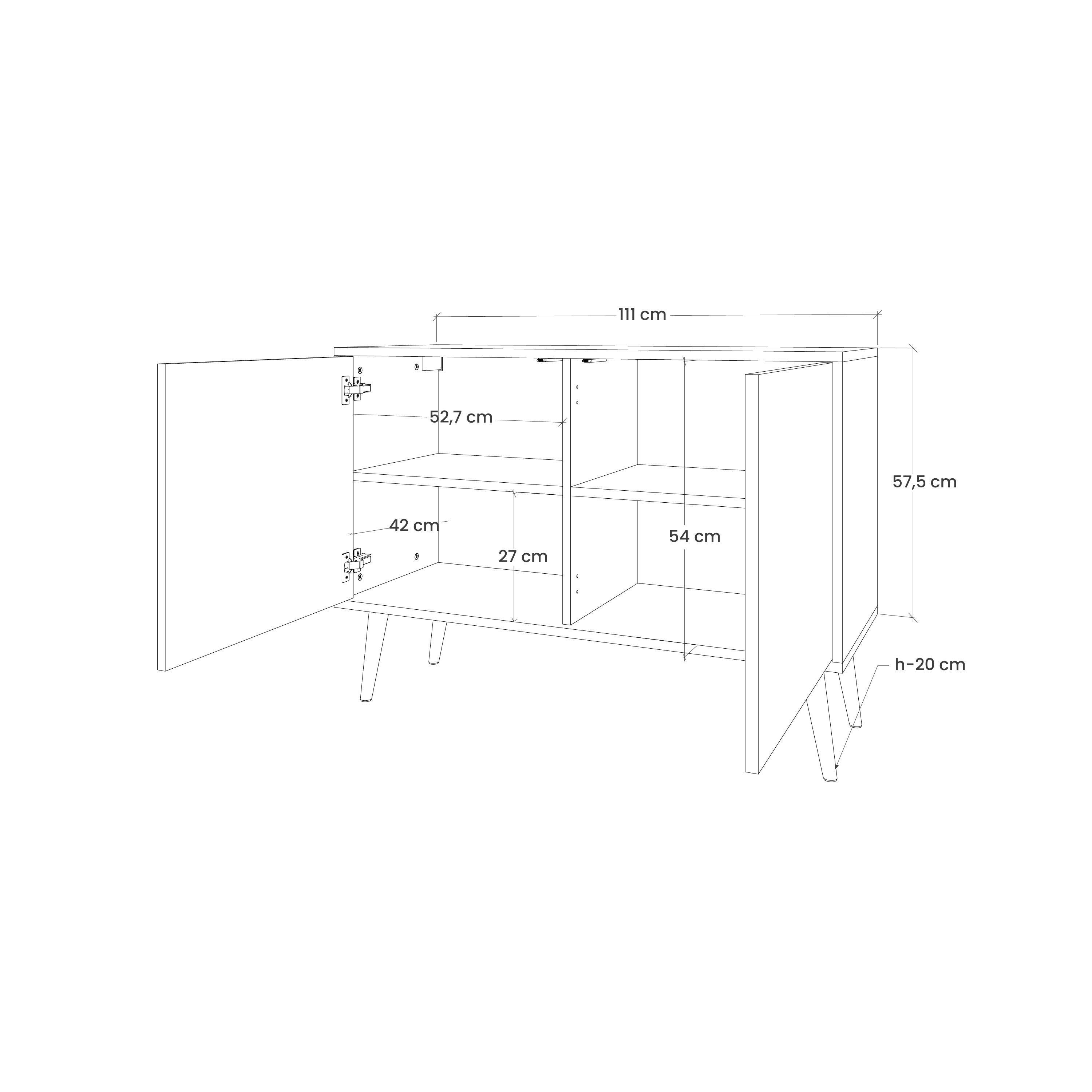 BIKE DREAMS 2-dörrars sideboard i svart finish