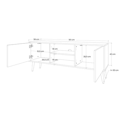 CHROMATIC ABSTRACT 2-Door TV Stand in Black Finish
