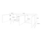 BLOOMING HARMONY 3-Door TV Stand in Grey Finish