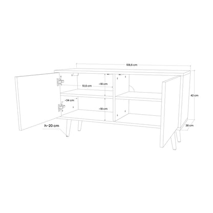 BE THE CHANGE Kompakt TV-bänk med 2 dörrar