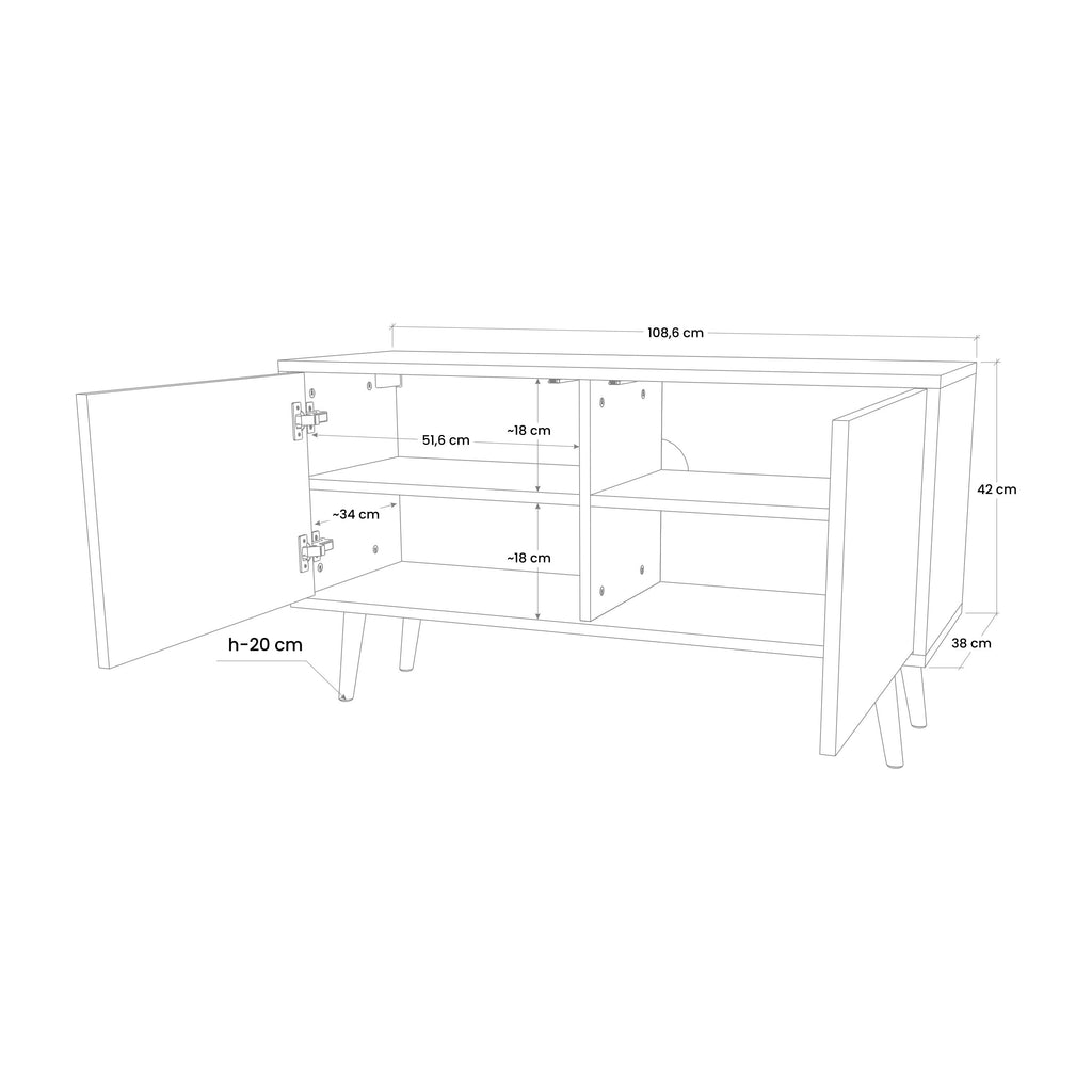 PASSING TIME Compact 2-Door TV Cabinet