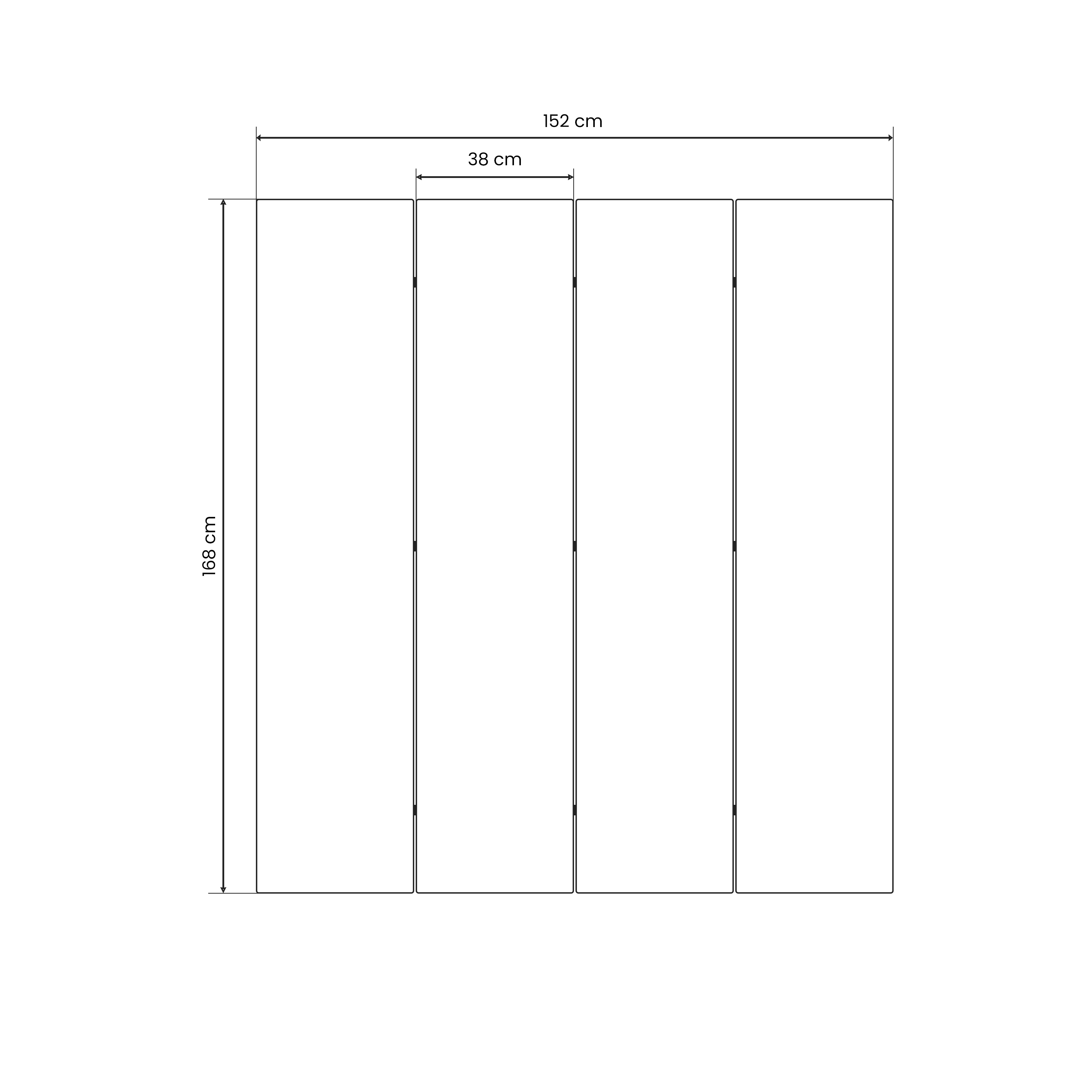 Dekorativ rumsavdelare med 4 paneler, FLORAL SERENITY BARRIER