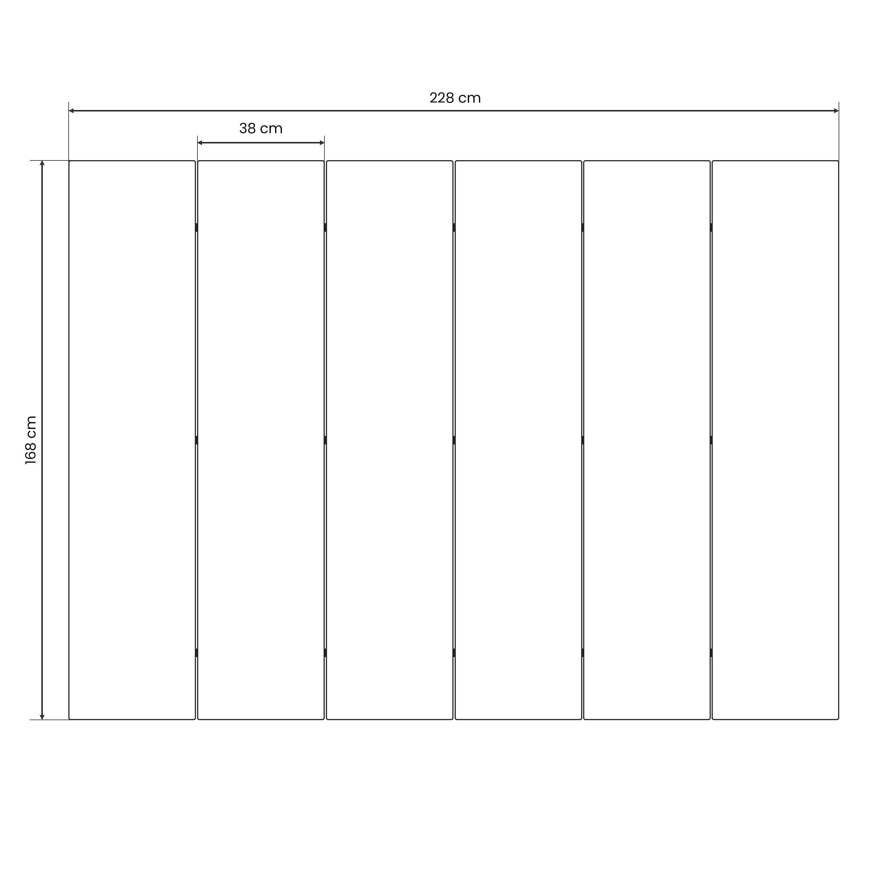 Dekorativ rumsavdelare med 6 paneler, FLORAL SERENITY BARRIER
