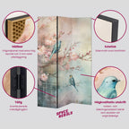 MYSTICAL CRANE GATHERING Decorative 6-Panel Room Divider