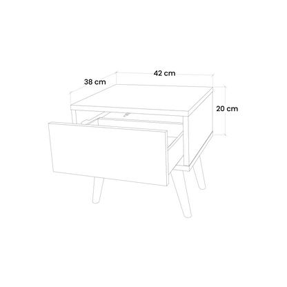 HAPPY HENS Nightstand in Black Finish