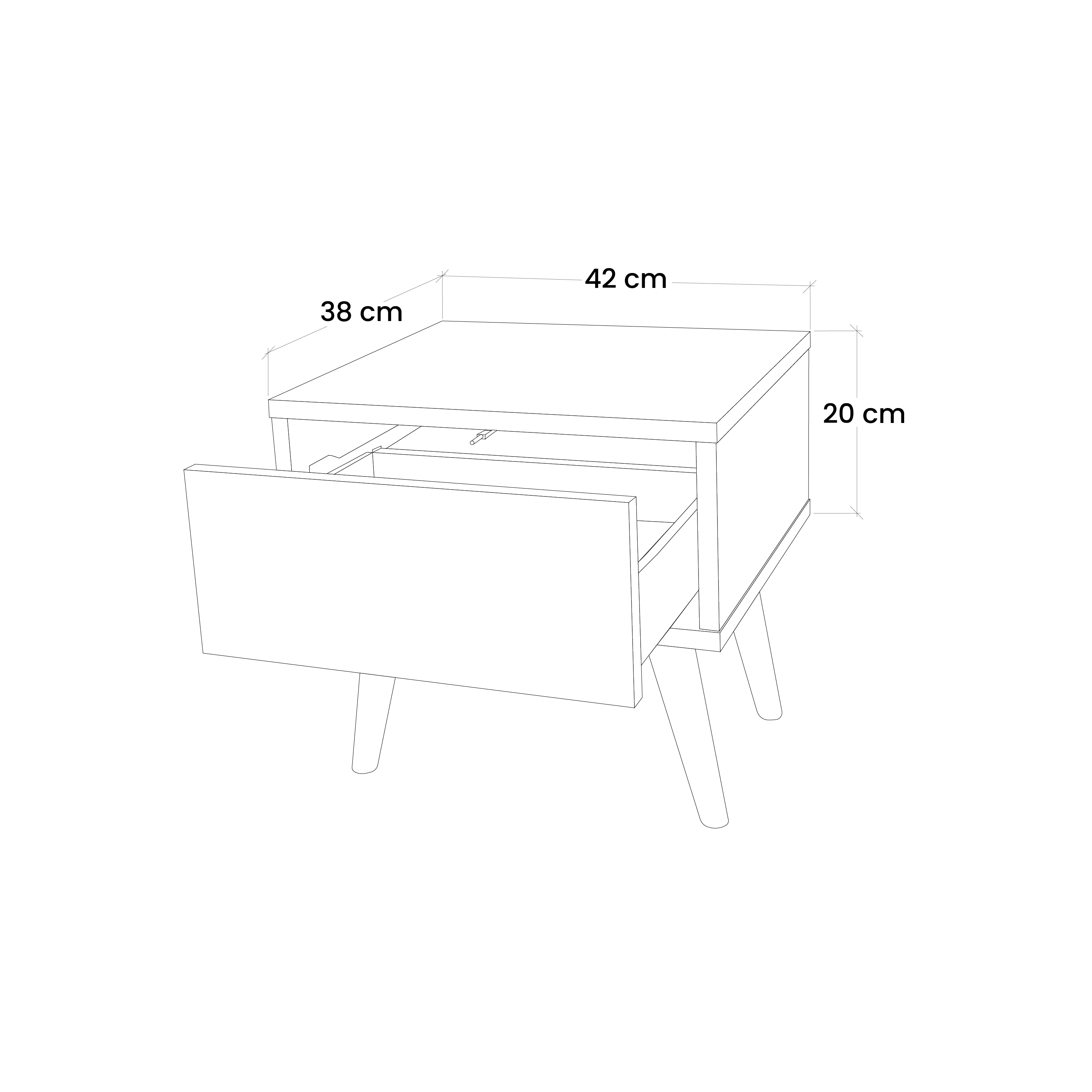 GULT CHINOISERIE-nattbord i svart finish